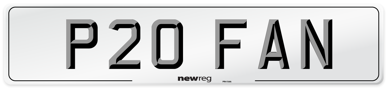 P20 FAN Number Plate from New Reg